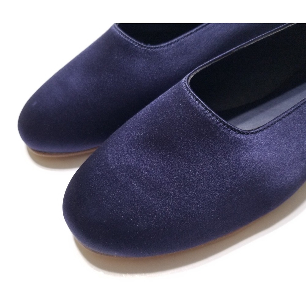 Vince Maxwell Italian Satin Ballet Flat Navy Blue NIB Size 6 $225 - Picture 12 of 16
